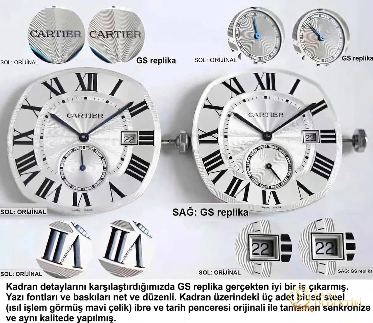 GS yeni ürünü görkemli şekilde piyasada [Eşsiz — Sağlam ve Zarif] GS yeni ürün — Cartier Drive de Cartier serisi kol saati - Arka Kapak ve Mekanizma Detayı