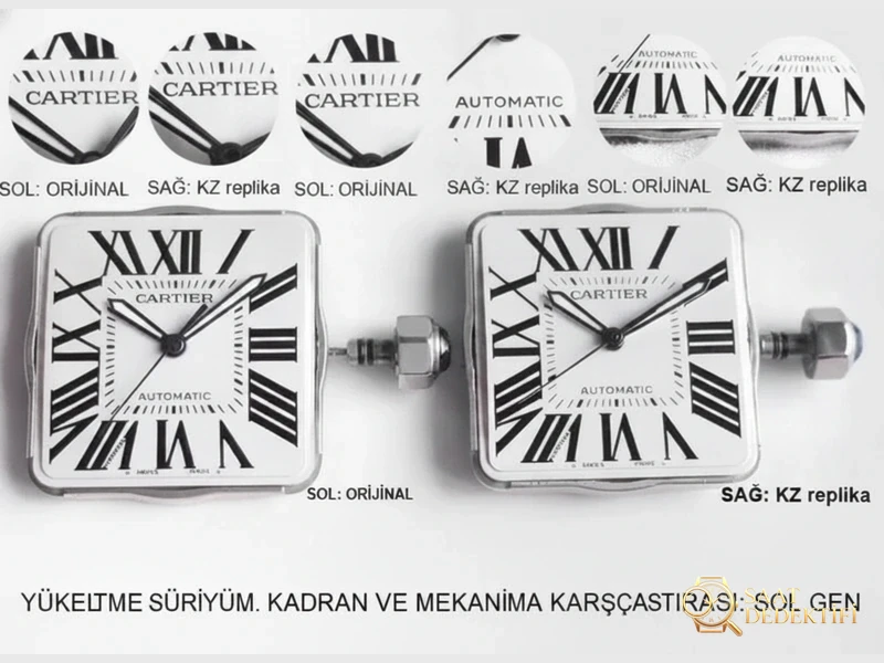 Hangi fabrika daha iyi? KZ Cartier Santos 100. Yıl replika saati gerçek-replika karşılaştırma incelemesi - Makro Kadran ve İndeks İşçiliği