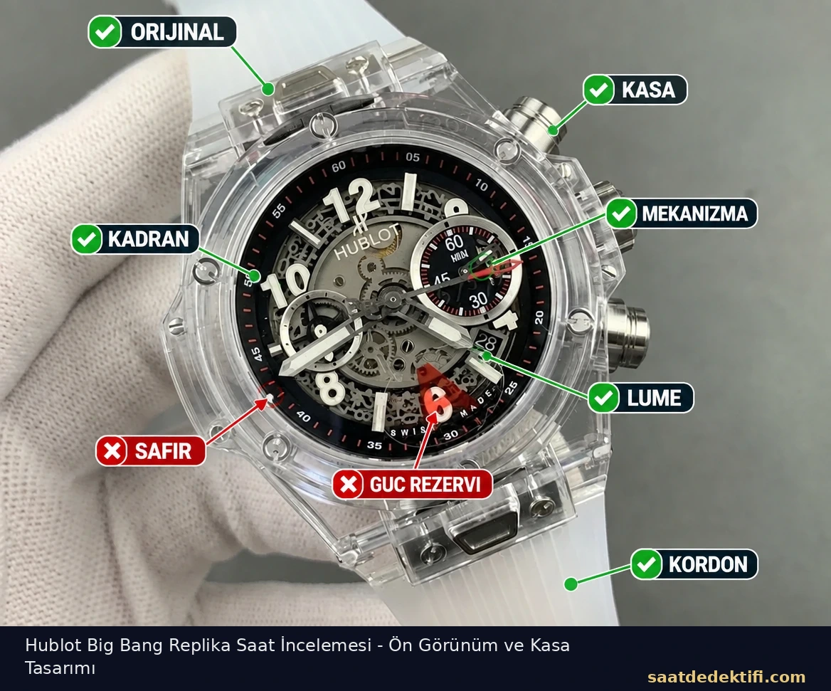 Hublot Big Bang Replika Saat İncelemesi - Ön Görünüm ve Kasa Tasarımı