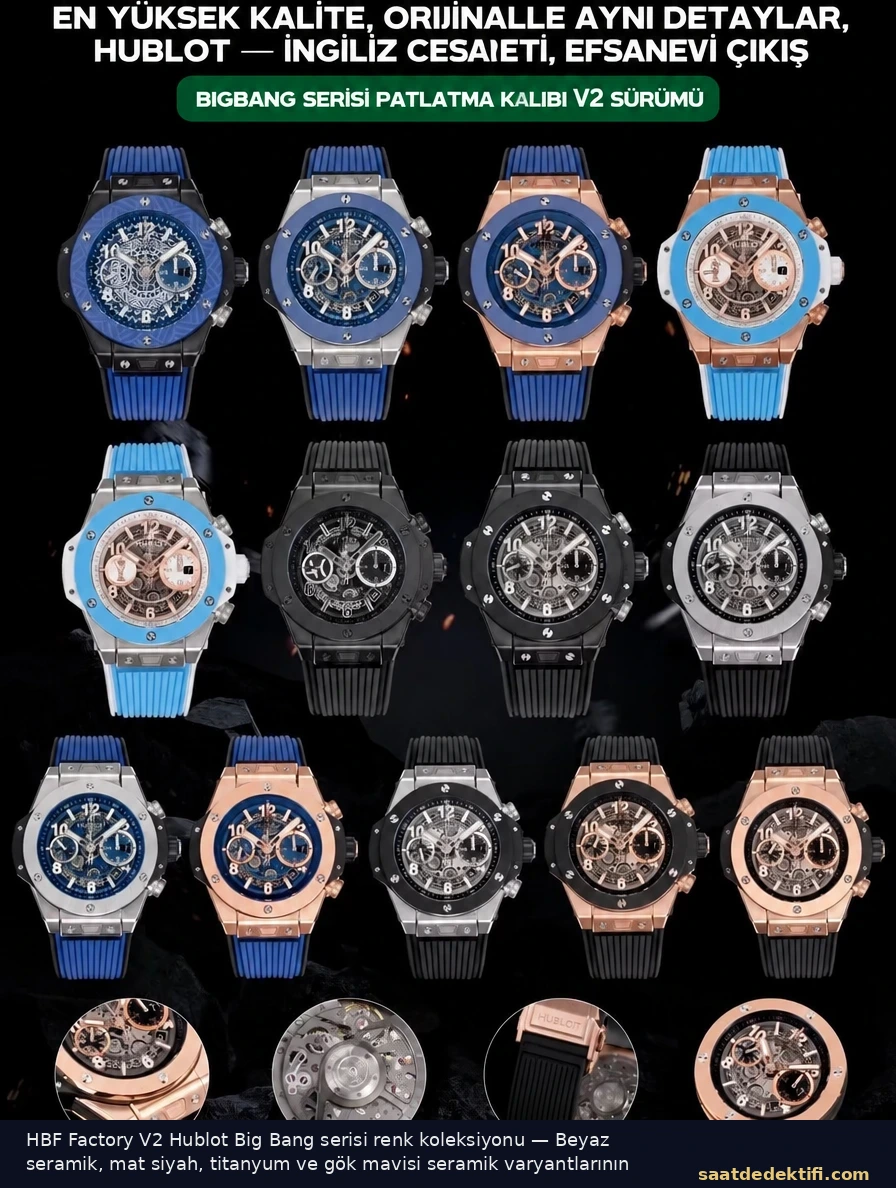 HBF Factory Hublot Big Bang Unico V2 super clone renk koleksiyonu genel görünümü