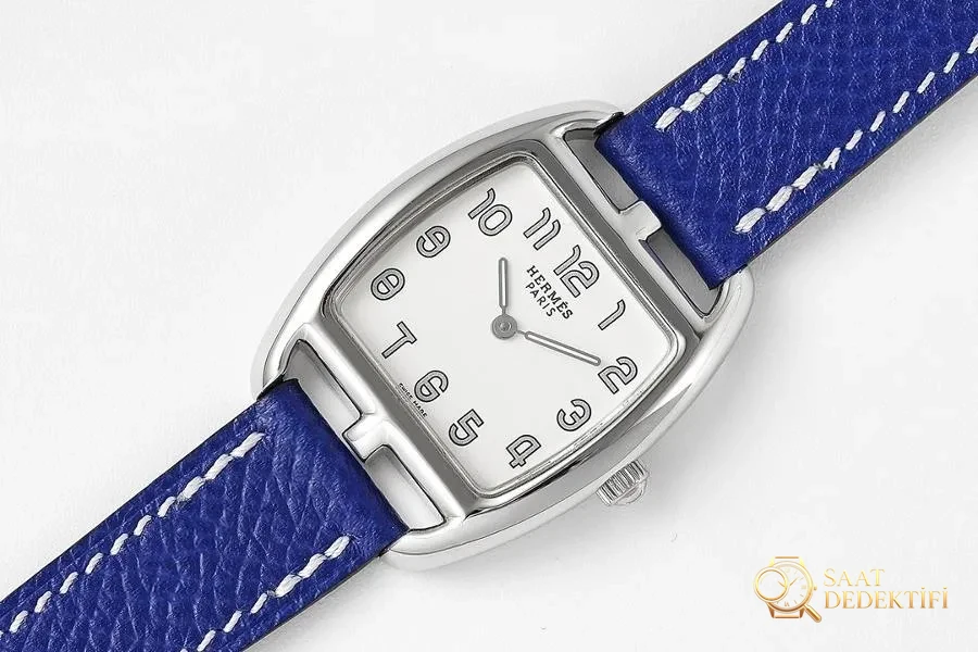 Hermes Cape Cod tonneau 26.5 MM şık paslanmaz çelik kol saati - Kasa Profili ve Kurma Kolu İncelemesi