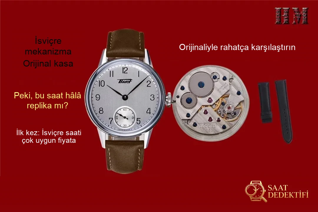 HM Factory Tissot Visodate serisi manuel kurmalı, orijinal İsviçre ETA6498 mekanizmalı mekanik 2018 replika saat - Kasa Profili ve Kurma Kolu İncelemesi