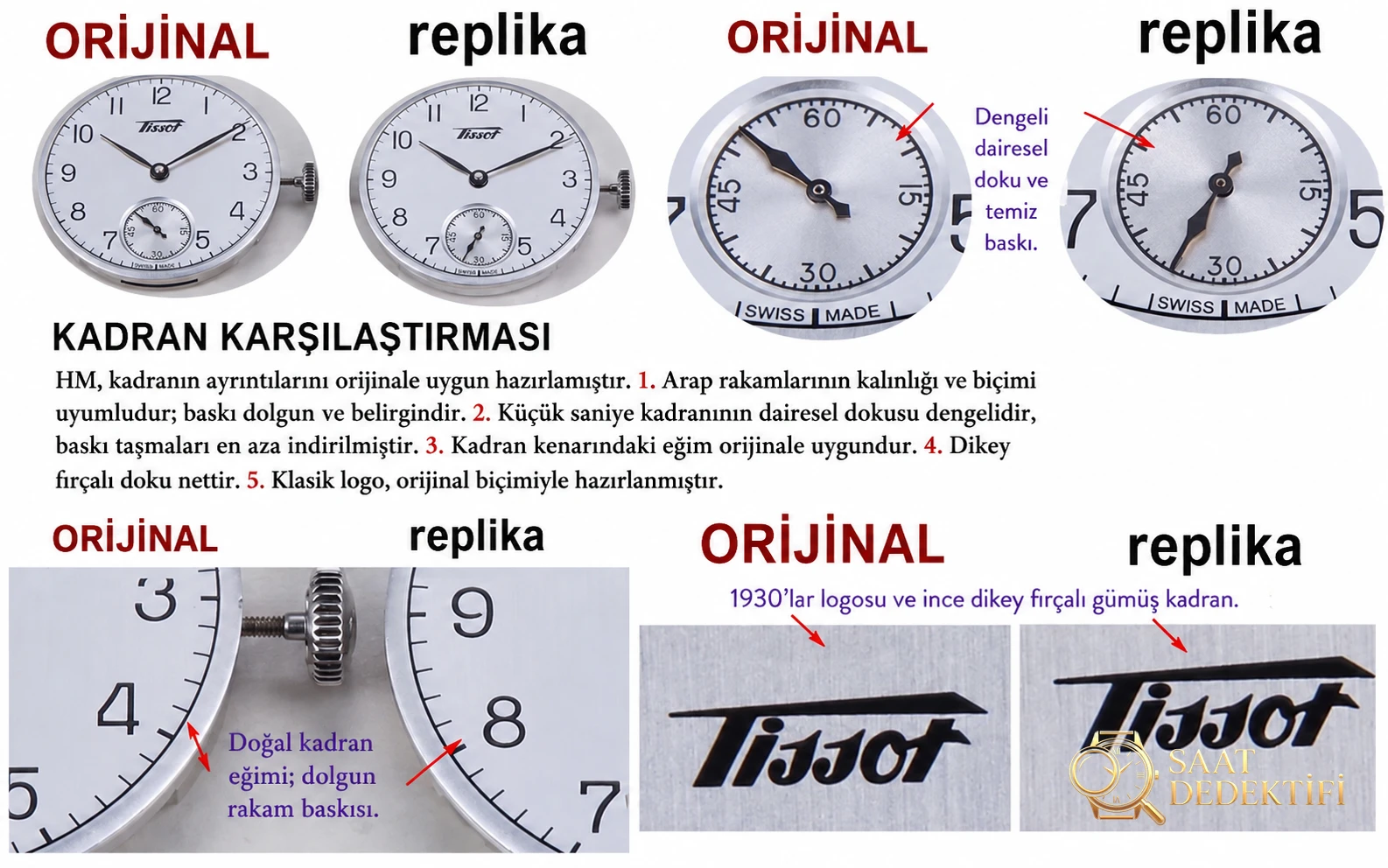 HM Factory Tissot Visodate serisi manuel kurmalı, orijinal İsviçre ETA6498 mekanizmalı mekanik 2018 replika saat - Makro Kadran ve İndeks İşçiliği