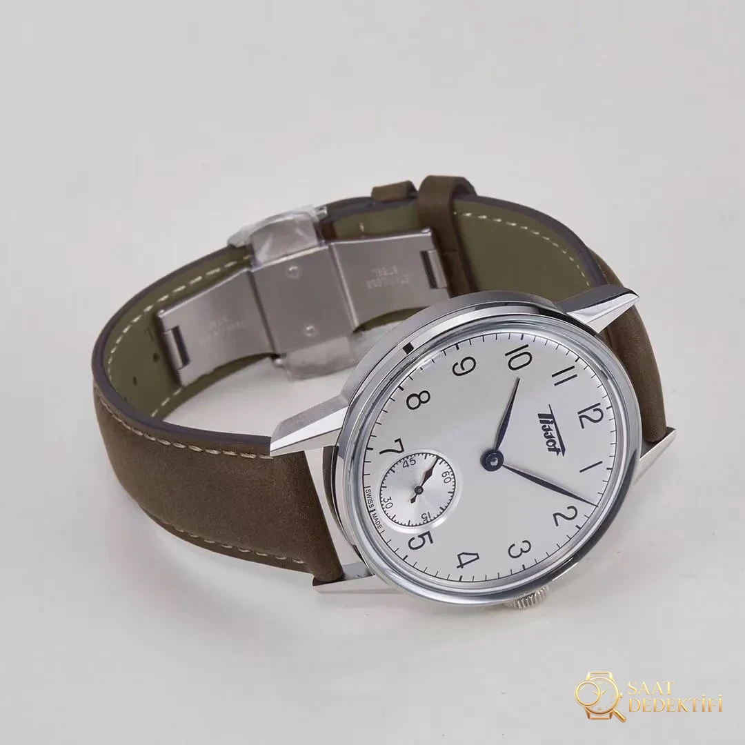 HM Factory Tissot Visodate serisi manuel kurmalı, orijinal İsviçre ETA6498 mekanizmalı mekanik 2018 replika saat - Yan Profil ve Kordon Bağlantısı