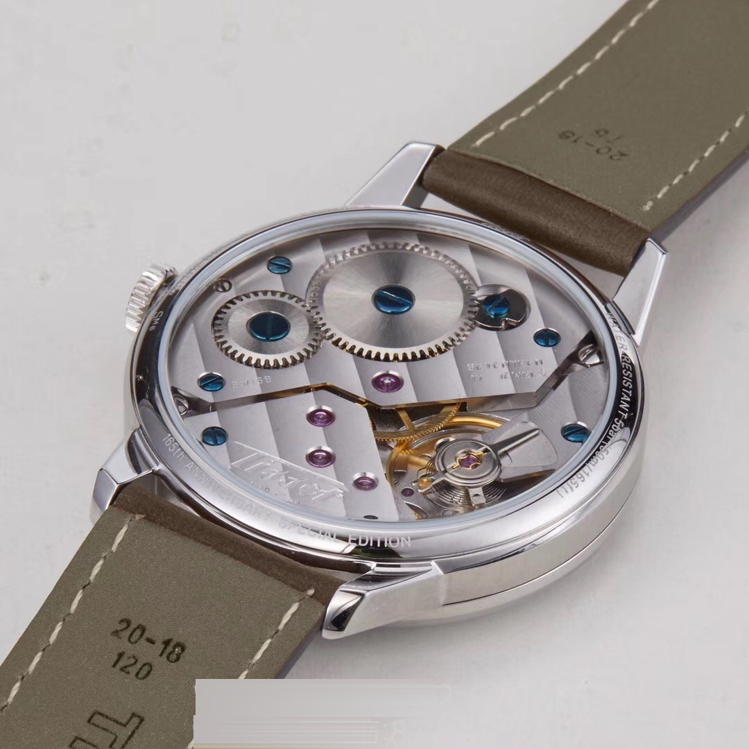 HM Factory Tissot Visodate serisi manuel kurmalı, orijinal İsviçre ETA6498 mekanizmalı mekanik 2018 replika saat — 15. fotoğraf