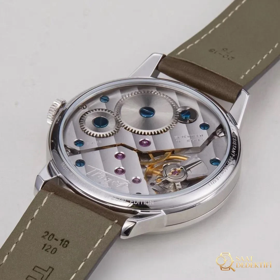 HM Factory Tissot Visodate serisi manuel kurmalı, orijinal İsviçre ETA6498 mekanizmalı mekanik 2018 replika saat - Bilezik Bakla Ayrımı ve Pim Yapısı