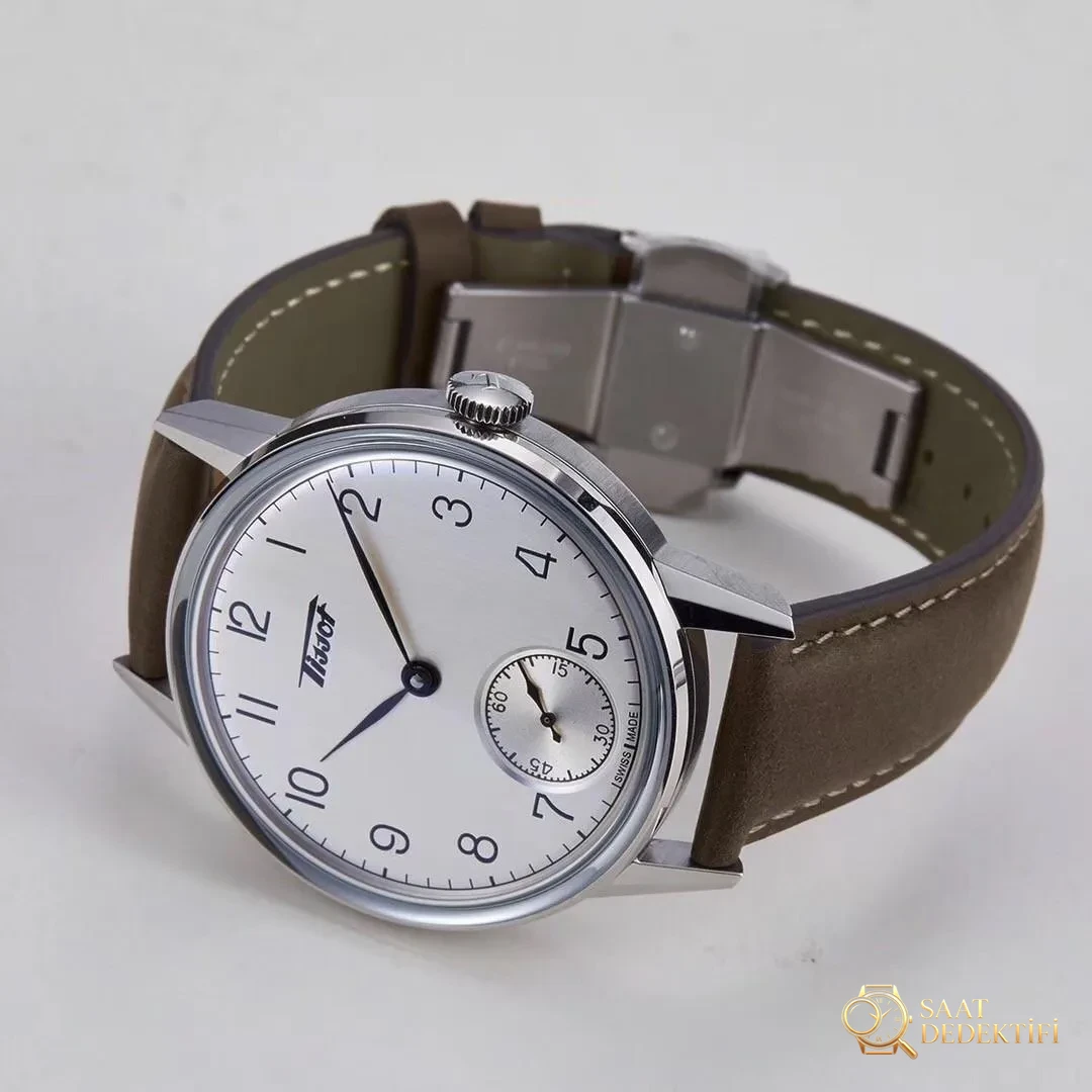 HM Factory Tissot Visodate serisi manuel kurmalı, orijinal İsviçre ETA6498 mekanizmalı mekanik 2018 replika saat - Cam Yansıma Önleyici (AR) Kaplama