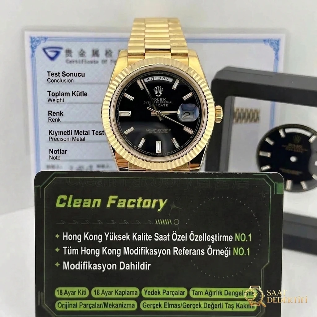 Hong Kong replika saat yükseltme, altın kaplama modifikasyonu ve yedek kadran aksesuarları için gerçek vaka referansları - Arka Safir Cam Altında Kalibre Detayı