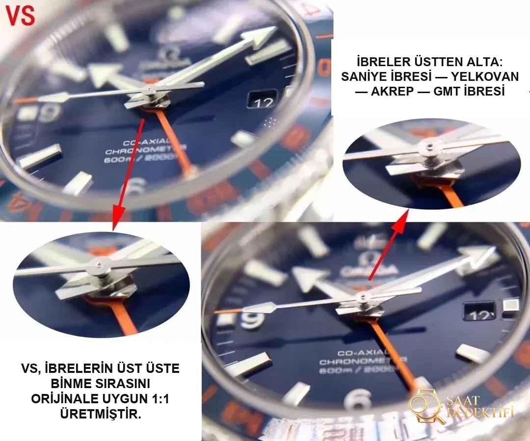 İç yapım 8605 mekanizması nasıl? VS Factory Omega Seamaster Planet Ocean 600M GMT mavi-turuncu bezel orta boy 43.5 mm replika saat — orijinalle karşılaştırmalı inceleme - Arka Kapak ve Mekanizma Detayı