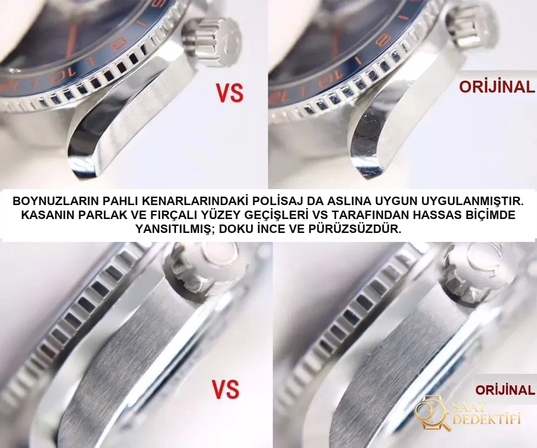 İç yapım 8605 mekanizması nasıl? VS Factory Omega Seamaster Planet Ocean 600M GMT mavi-turuncu bezel orta boy 43.5 mm replika saat — orijinalle karşılaştırmalı inceleme - Makro Kadran ve İndeks İşçiliği
