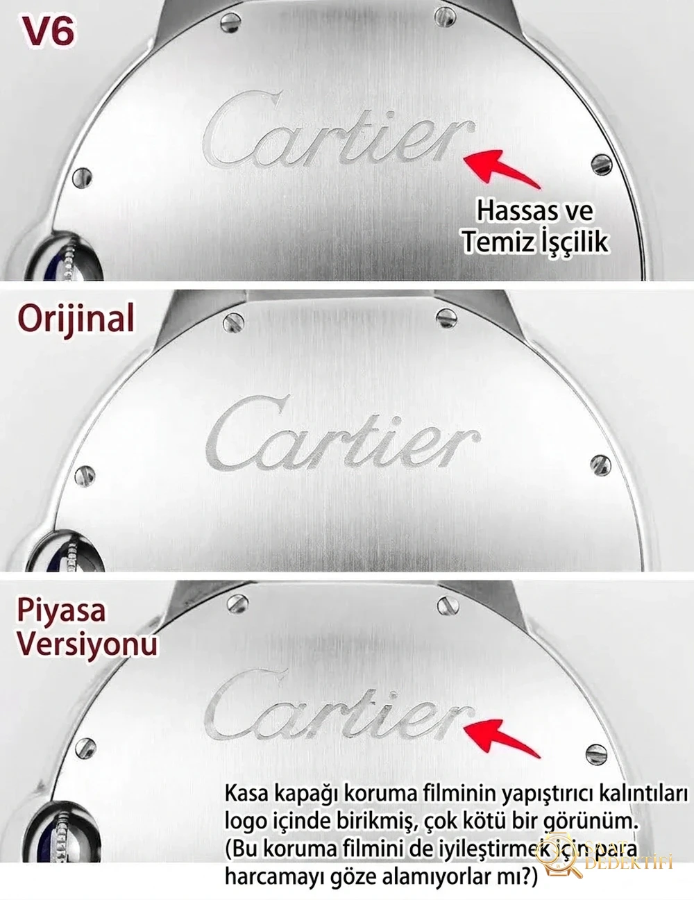 İlk gerçek-replika incelemesi: V6 Factory Cartier Ballon Bleu 42 mm V7 versiyonunun orijinal ve piyasa versiyonuyla karşılaştırması - Toka İçi Mikro Ayar Mekanizması