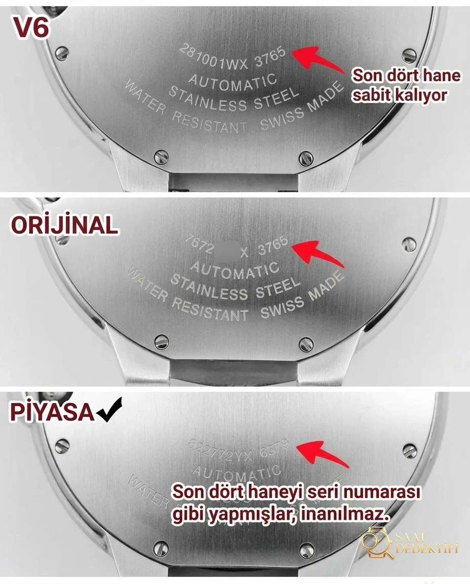 İlk gerçek-replika incelemesi: V6 Factory Cartier Ballon Bleu 42 mm V7 versiyonunun orijinal ve piyasa versiyonuyla karşılaştırması - Kadran İbreleri ve Saniye Akışı