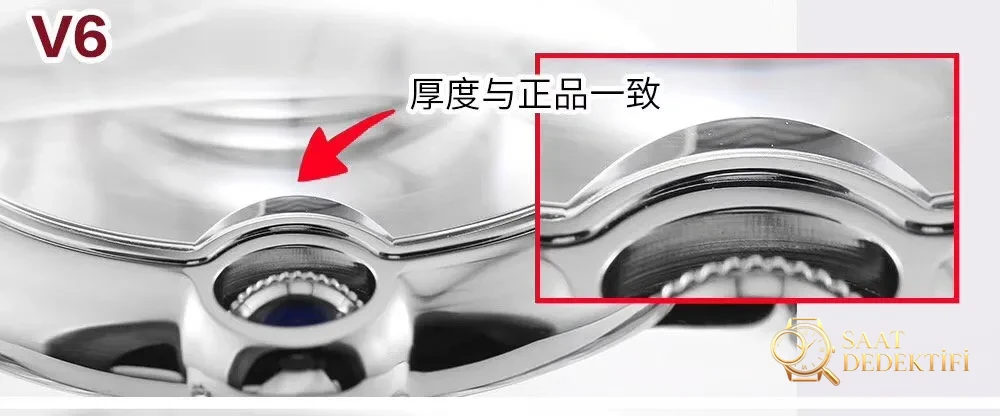 İlk gerçek-replika incelemesi: V6 Factory Cartier Ballon Bleu 42 mm V7 versiyonunun orijinal ve piyasa versiyonuyla karşılaştırması - Arka Kapak Gravür ve Seri Numarası