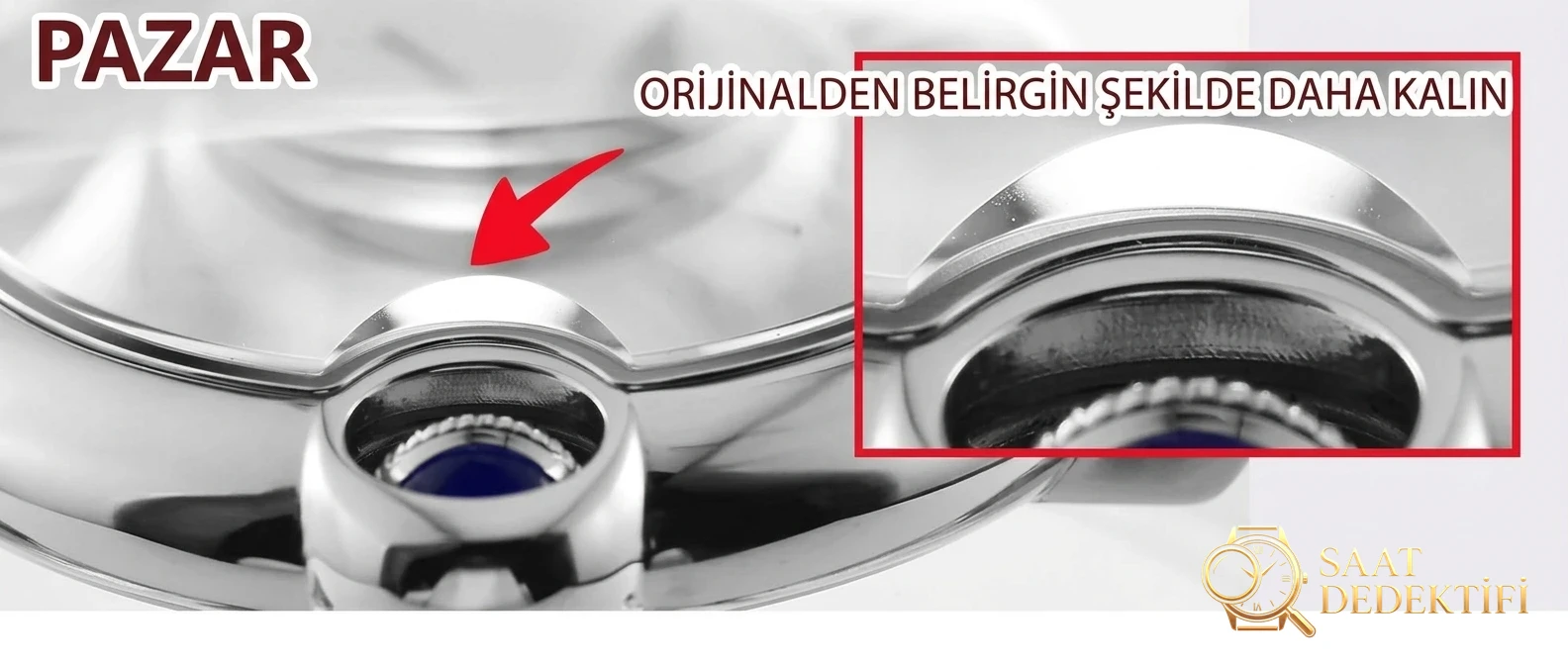 İlk gerçek-replika incelemesi: V6 Factory Cartier Ballon Bleu 42 mm V7 versiyonunun orijinal ve piyasa versiyonuyla karşılaştırması - Bezel İçi Rehaut Gravürü ve Hizalaması
