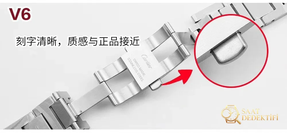 İlk gerçek-replika incelemesi: V6 Factory Cartier Ballon Bleu 42 mm V7 versiyonunun orijinal ve piyasa versiyonuyla karşılaştırması - Kurma Kolu Yivleri ve Tutuş Dokusu