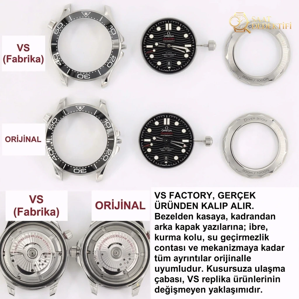 İnceleme: VS Factory ve OM Factory Omega yeni Seamaster 300 modelinin orijinalle karşılaştırması — hangisinin replikası daha iyi? - Bilezik Bakla Ayrımı ve Pim Yapısı