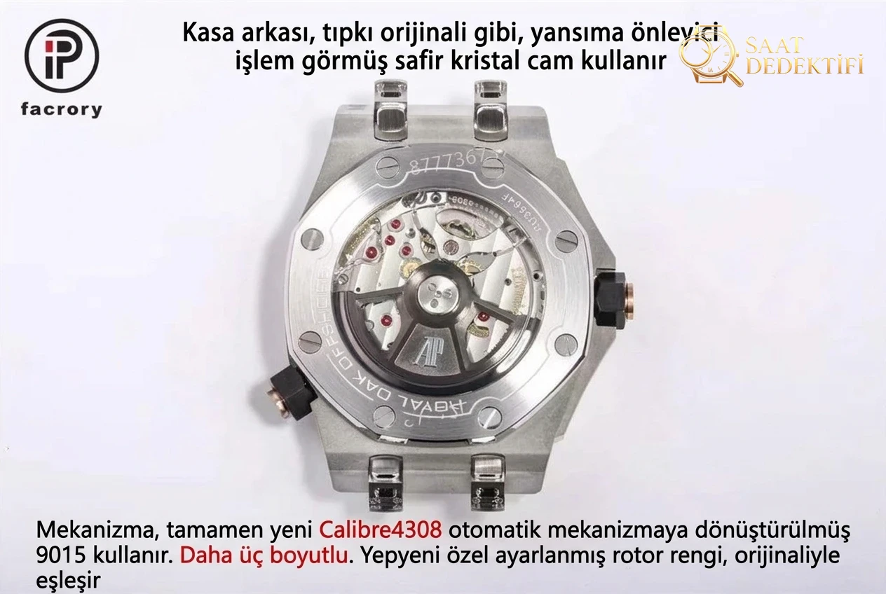IP Factory Audemars Piguet 15720 Offshore Hızlı Değiştirilebilir Kayışlı Dalış Saati - Makro Kadran ve İndeks İşçiliği