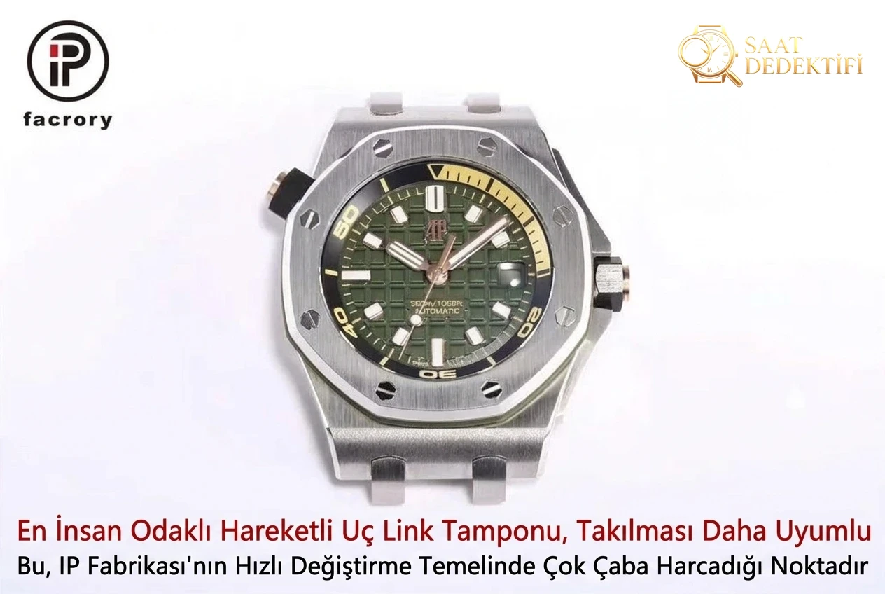 IP Factory Audemars Piguet 15720 Offshore Hızlı Değiştirilebilir Kayışlı Dalış Saati - Klips Kilidi ve Lazer Damgalar
