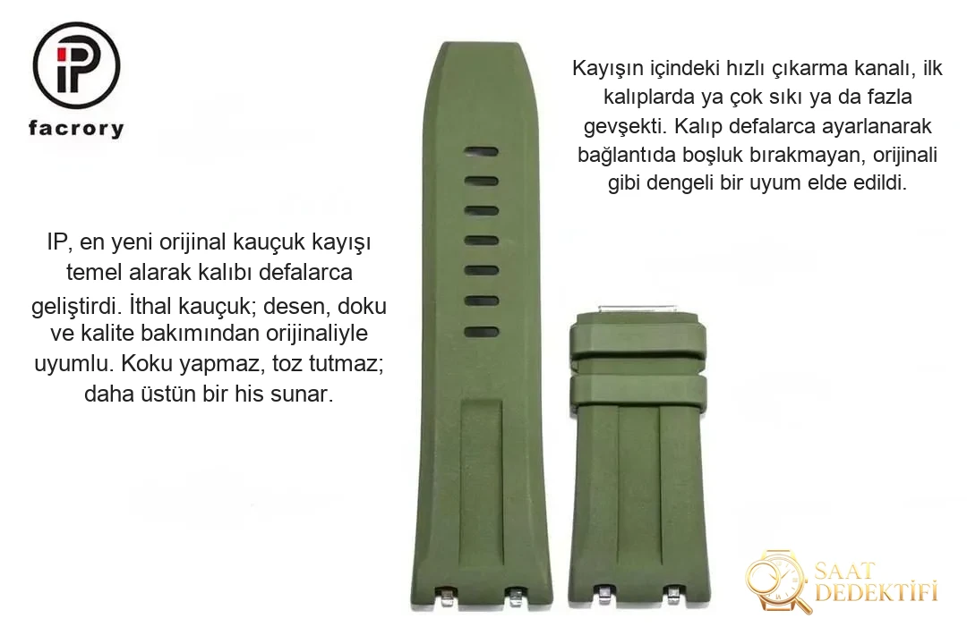 IP Factory Audemars Piguet 15720 Offshore Hızlı Değiştirilebilir Kayışlı Dalış Saati - Fosfor ve Super-LumiNova Gece Görünümü