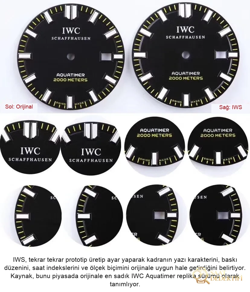 IWS Factory IWC Aquatimer serisi IW356802 çeyrek sarı/beyaz replika saat ile orijinal karşılaştırmalı incelemesi - Arka Kapak ve Mekanizma Detayı