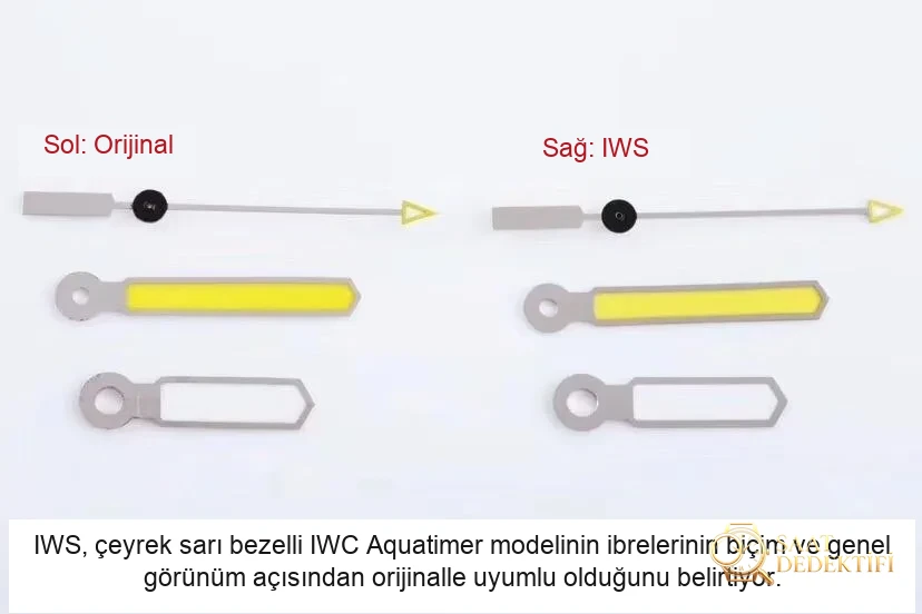 IWS Factory IWC Aquatimer serisi IW356802 çeyrek sarı/beyaz replika saat ile orijinal karşılaştırmalı incelemesi - Klips Kilidi ve Lazer Damgalar