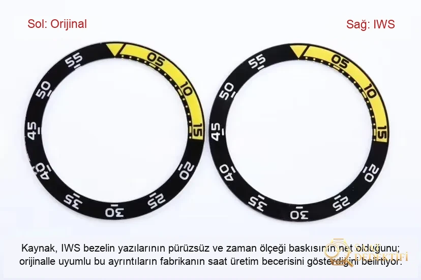 IWS Factory IWC Aquatimer serisi IW356802 çeyrek sarı/beyaz replika saat ile orijinal karşılaştırmalı incelemesi - Fosfor ve Super-LumiNova Gece Görünümü