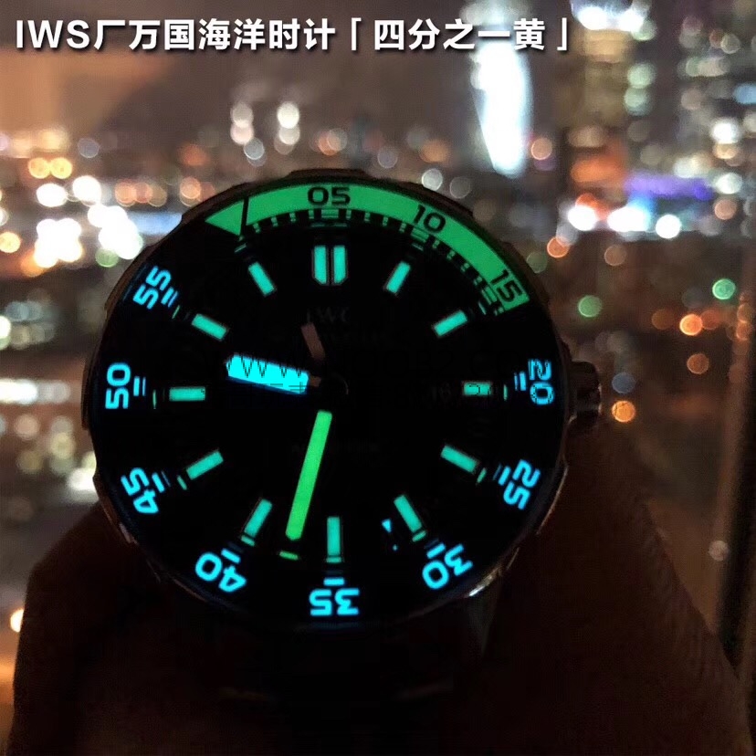 IWS Factory IWC Aquatimer serisi IW356802 çeyrek sarı/beyaz replika saat ile orijinal karşılaştırmalı incelemesi — 10. fotoğraf