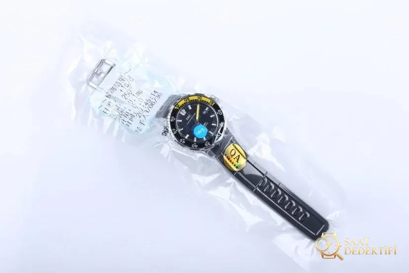 IWS Factory IWC Aquatimer serisi IW356802 çeyrek sarı/beyaz replika saat ile orijinal karşılaştırmalı incelemesi - Toka İçi Mikro Ayar Mekanizması