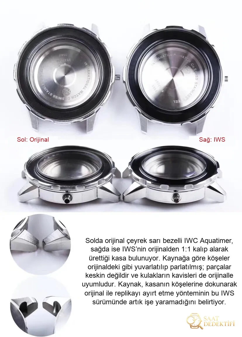 IWS Factory IWC Aquatimer serisi IW356802 çeyrek sarı/beyaz replika saat ile orijinal karşılaştırmalı incelemesi - Kadran İbreleri ve Saniye Akışı