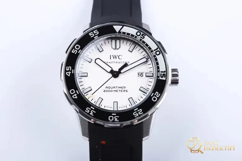 IWS Factory IWC Aquatimer serisi IW356802 çeyrek sarı/beyaz replika saat ile orijinal karşılaştırmalı incelemesi - Cam Yansıma Önleyici (AR) Kaplama
