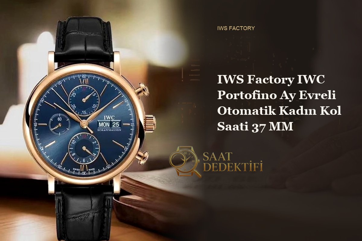 IWS Factory IWC Portofino Ay Evreli Otomatik Kadın Kol Saati 37 MM - ön görünüm