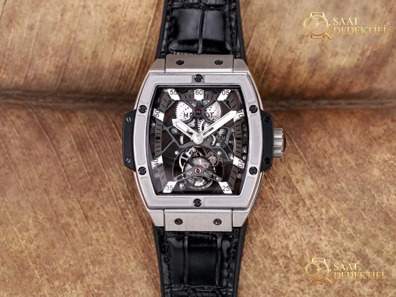 JB Factory Hublot fıçı formlu tourbillon HUB9006 mekanizmalı model ilk bakışta belli oluyor mu? - Kadran Detayı ve Bezel İşçiliği