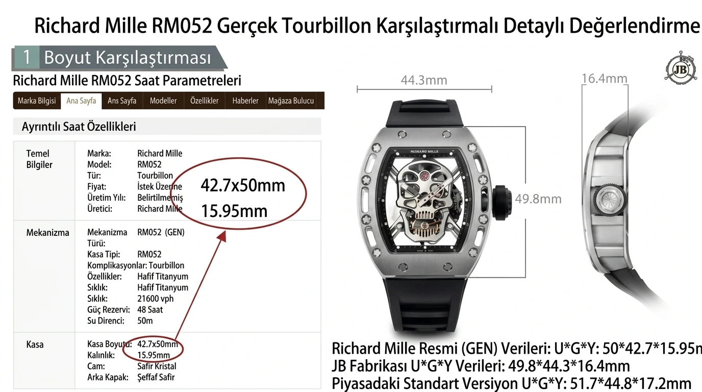 Richard Mille RM052 JB Factory İncelemesi - Ön Görünüm ve Kasa Tasarımı