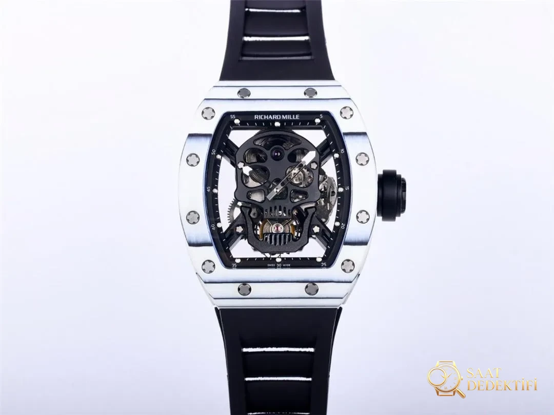 JB Factory Richard Mille RM52-01 echtes Tourbillon – weiße Verarbeitungsdetails – Gehäuseprofil und Kronenbewertung