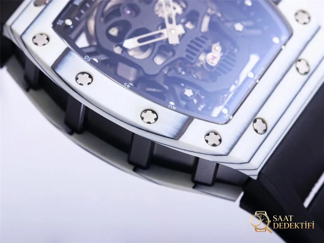 JB Factory Richard Mille RM52-01 echtes Tourbillon – weiße Verarbeitungsdetails – Clip-Verschluss und Laserstempel