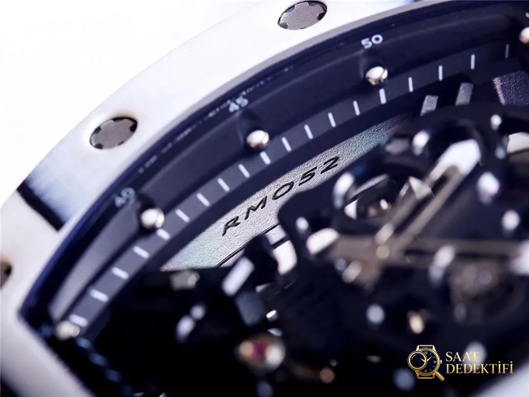 JB Factory Richard Mille RM52-01 echtes Tourbillon – weiße Verarbeitungsdetails – Armbandgliedertrennung und Stiftstruktur