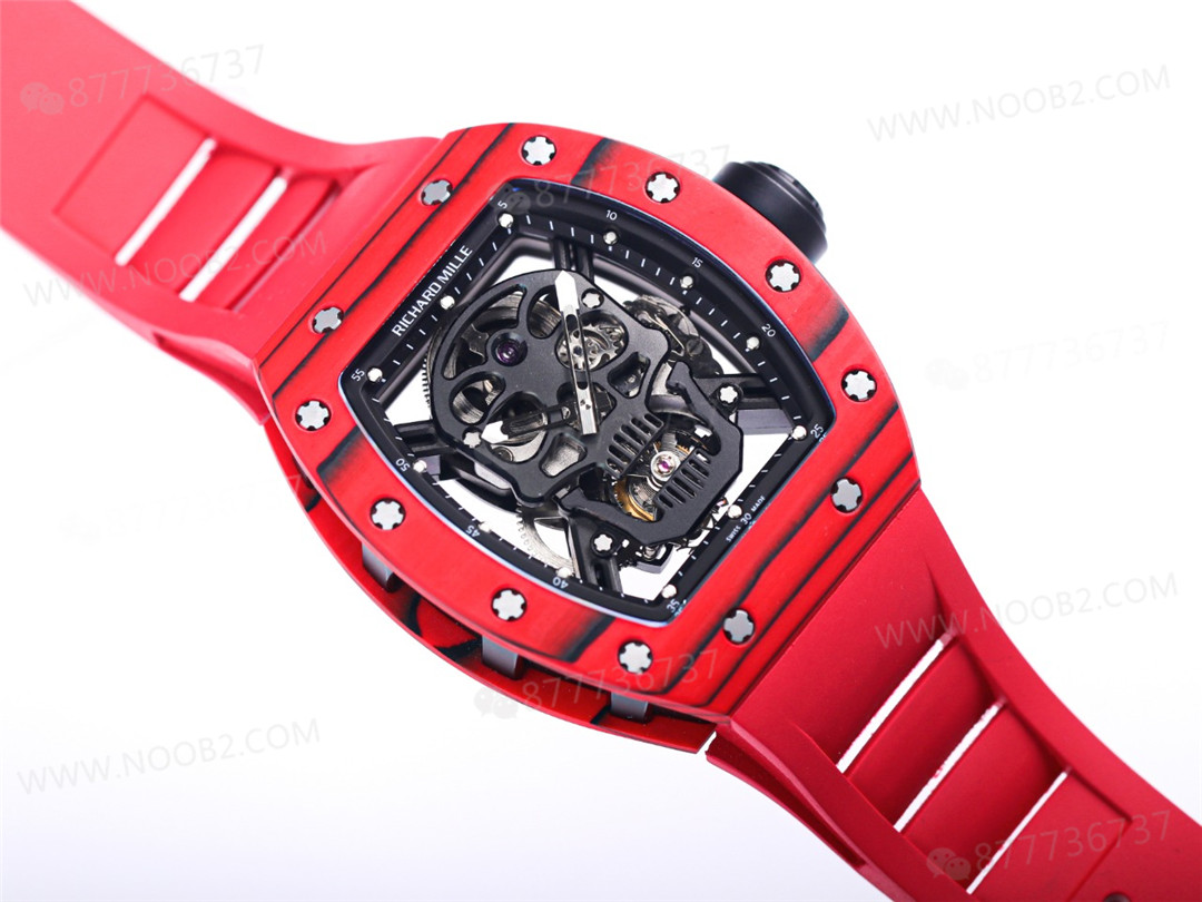 JB Factory Richard Mille RM52-01 gerçek tourbillon - kırmızı detay gerçek çekim — 5. fotoğraf