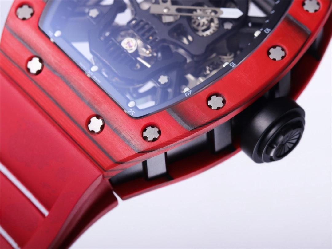 JB Factory Richard Mille RM52-01 gerçek tourbillon - kırmızı detay gerçek çekim — 6. fotoğraf