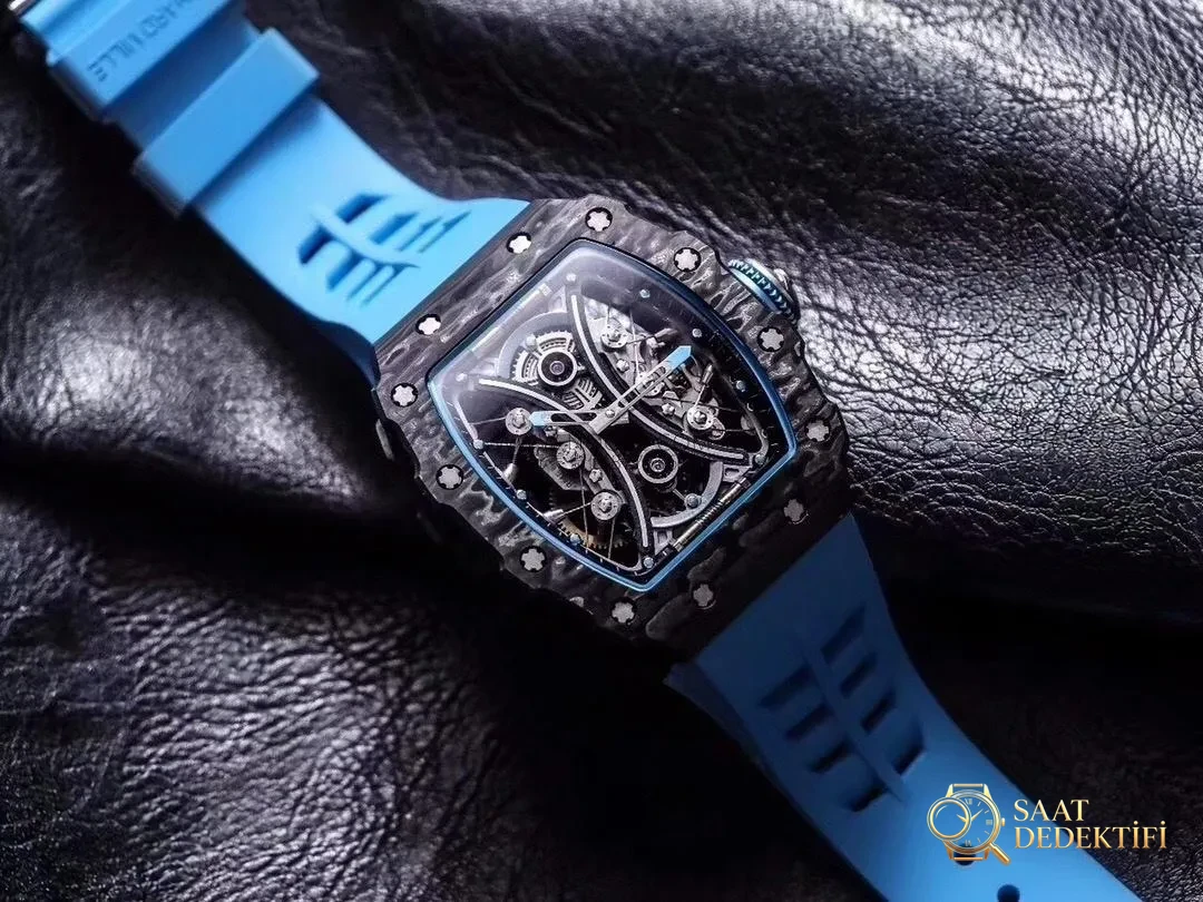 Revue de la réplique de la montre Tourbillon Richard Mille RM53-01 de JB Factory - Détails du cadran et finition de la lunette