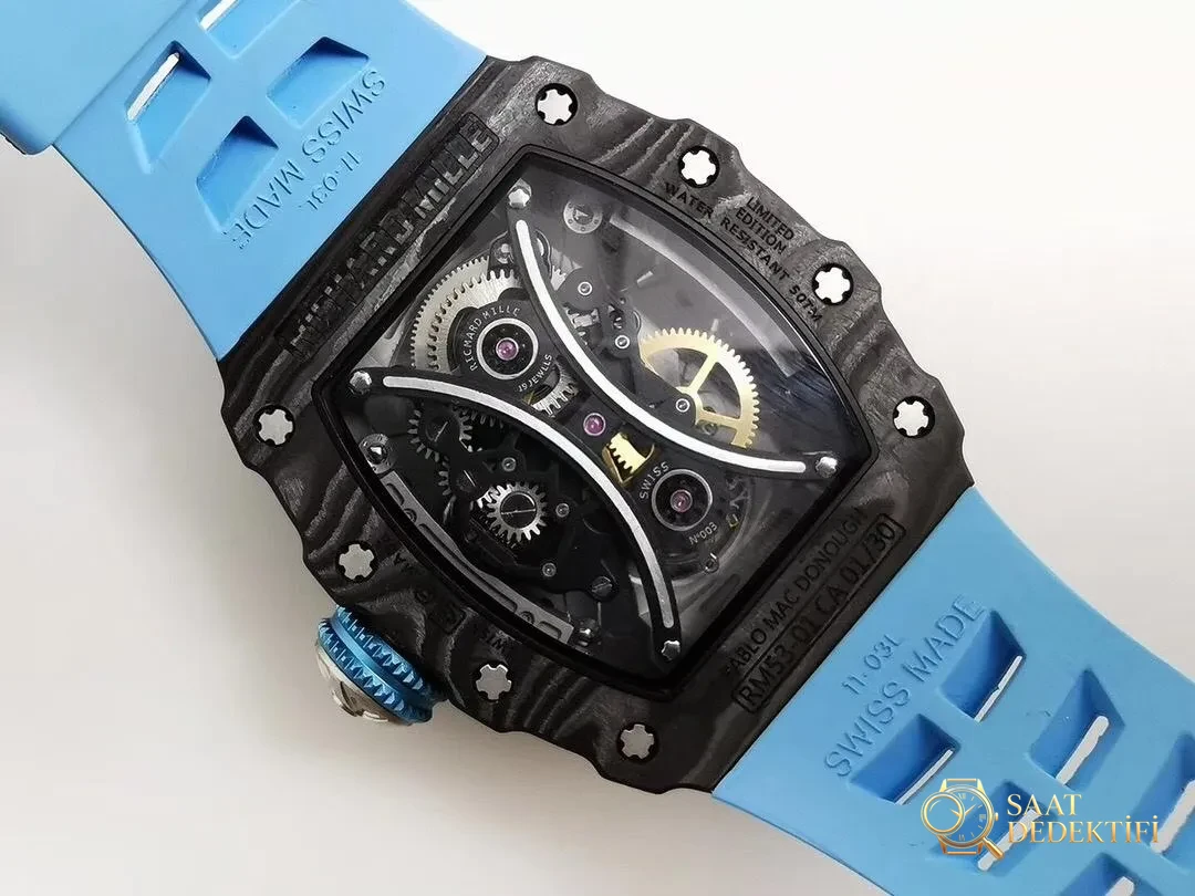 JB Factory Richard Mille RM53-01 Tourbillon Replica Watch Review - Gravure de la couverture arrière et numéro de série