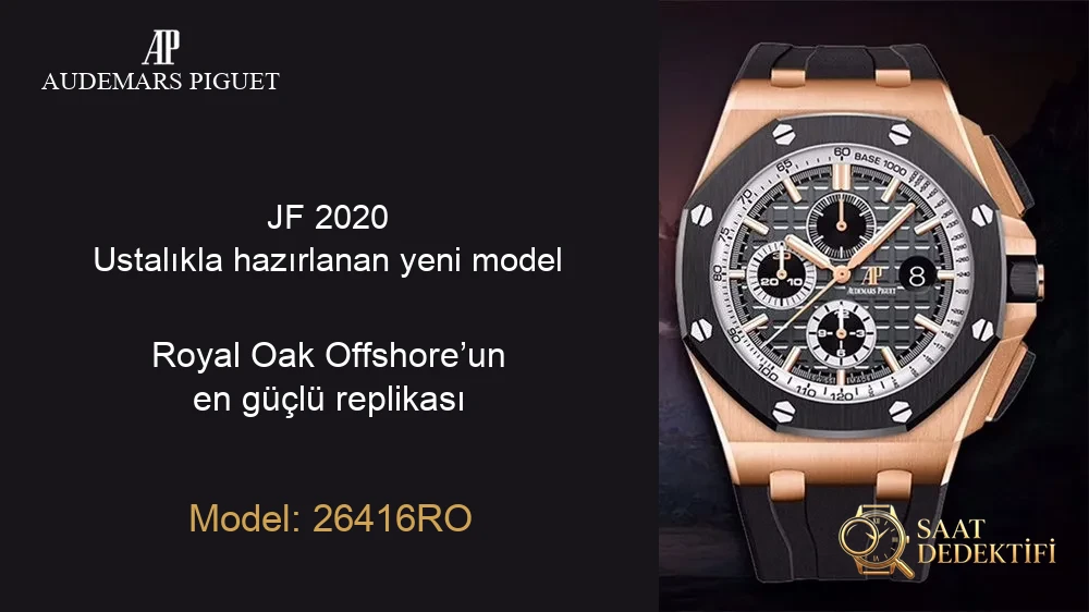 JF 26416ro Audemars Piguet Royal Oak Offshore Rose Altın Kronograf Saat İncelemesi - Kadran Detayı ve Bezel İşçiliği