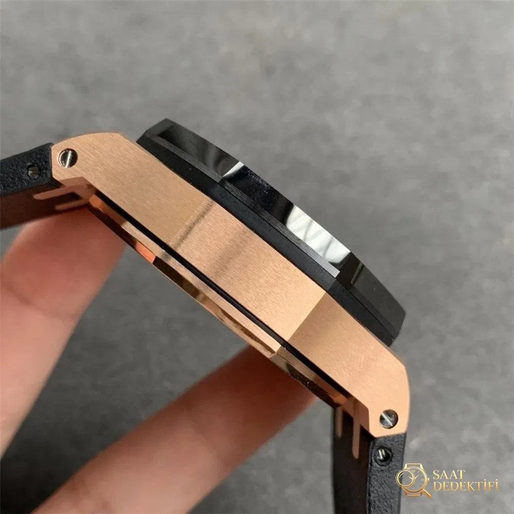 JF 26416ro Audemars Piguet Royal Oak Offshore Rose Altın Kronograf Saat İncelemesi - Klips Kilidi ve Lazer Damgalar