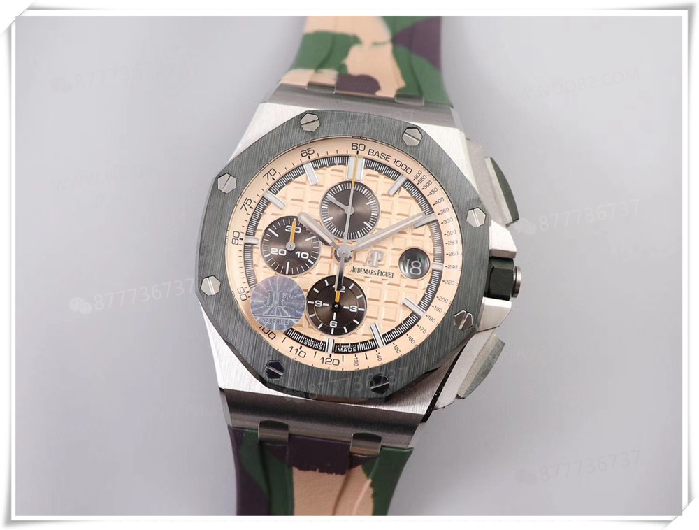 JF Factory Audemars Piguet 26400 Royal Oak Offshore askeri yeşil seramik kamuflaj replika saati gerçeğine ne kadar yakın? — 2. fotoğraf