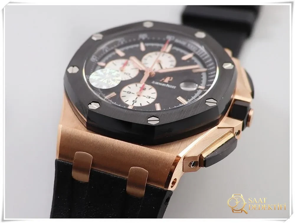 JF Factory Audemars Piguet 26401RO rose gold Royal Oak Offshore kronograf kol saatinin V2 versiyonunun açıkları neler? - Kasa Profili ve Kurma Kolu İncelemesi