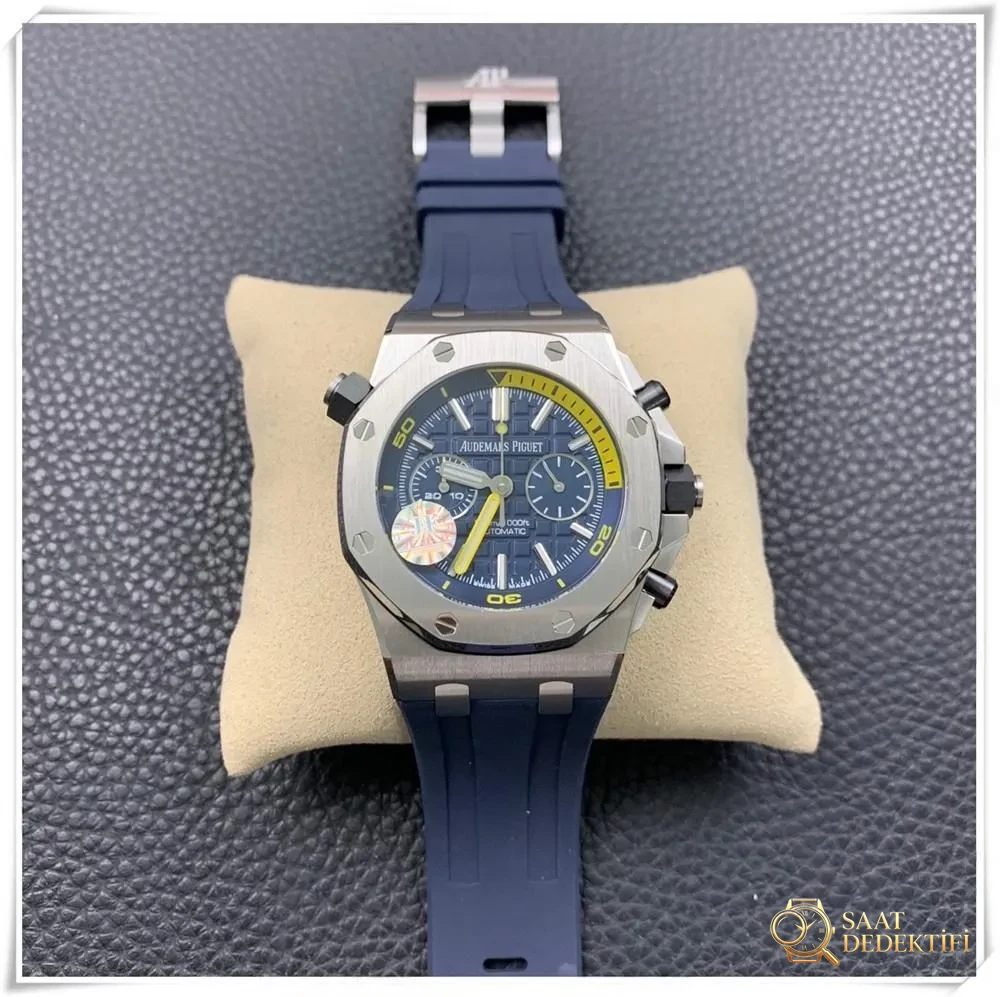 JF Factory Audemars Piguet 26703ST Royal Oak Offshore meyve renkli kronograf saatte renk farkı olur mu? Kalitesi iyi mi? - Kasa Profili ve Kurma Kolu İncelemesi