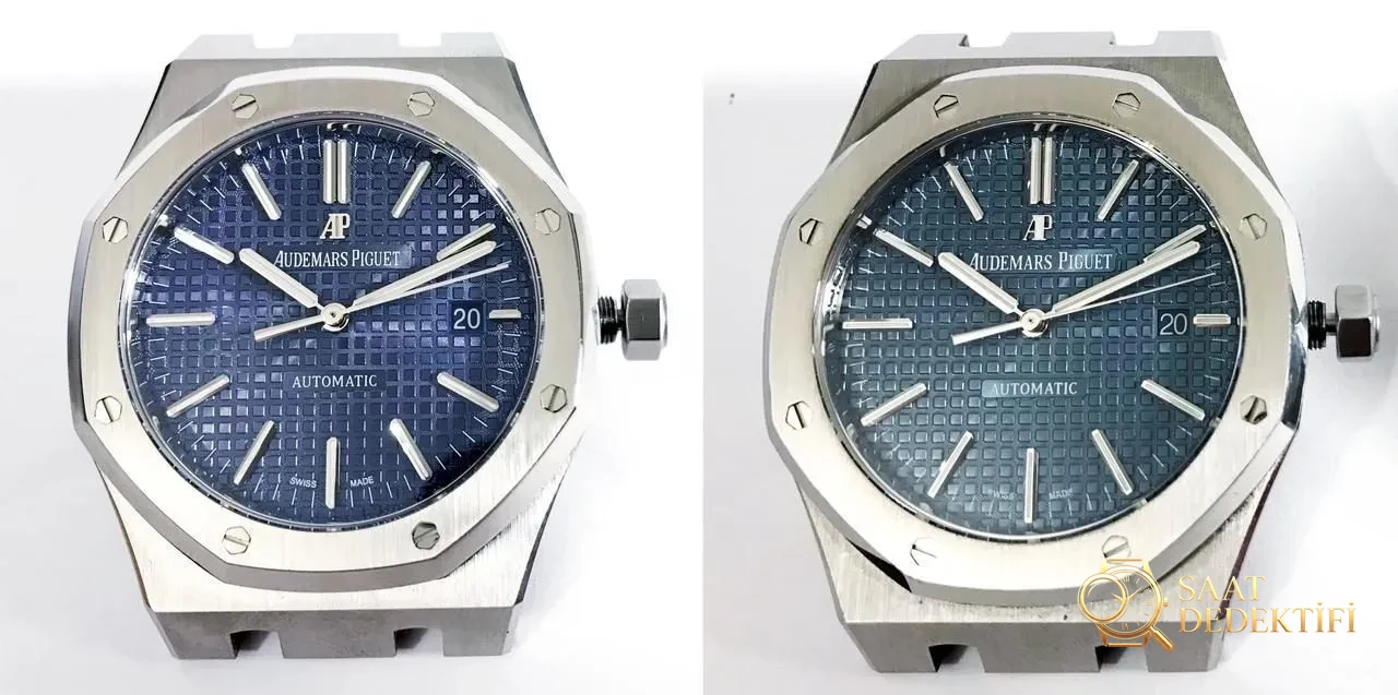 JF Factory Audemars Piguet ap15400 V5 versiyonu Royal Oak ile OM Factory karşılaştırması: hangi replika saat daha iyi yapılmış? - Kasa Çeliği ve Polisaj Kalitesi