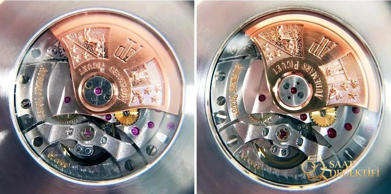 JF Factory Audemars Piguet ap15400 V5 versiyonu Royal Oak ile OM Factory karşılaştırması: hangi replika saat daha iyi yapılmış? - Kordon Dokusu ve Dikiş Detayları