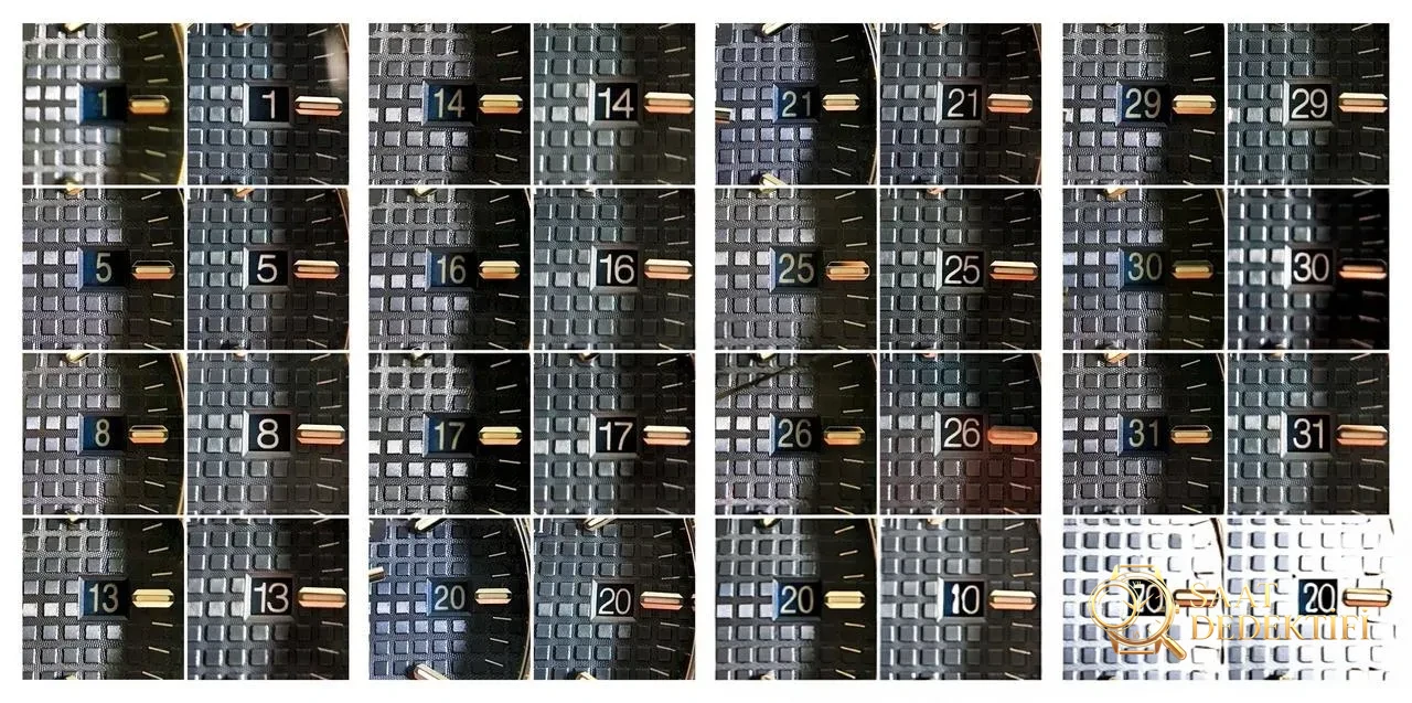 JF Factory Audemars Piguet ap15400 V5 versiyonu Royal Oak ile OM Factory karşılaştırması: hangi replika saat daha iyi yapılmış? - Kadran Tipografisi ve Yazı Kabartmaları