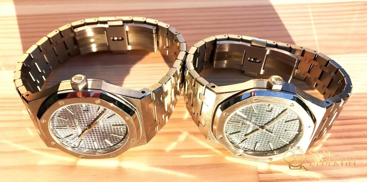 JF Factory Audemars Piguet ap15400 V5 versiyonu Royal Oak ile OM Factory karşılaştırması: hangi replika saat daha iyi yapılmış? - Genel Açı ve Koleksiyon Duruşu