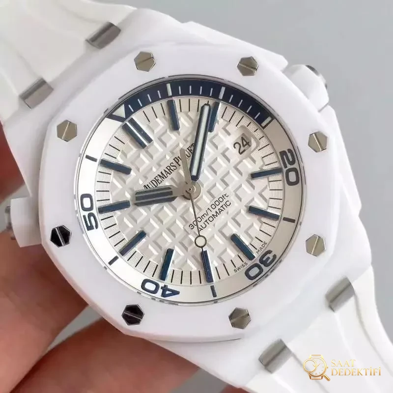 JF Factory Audemars Piguet AP15707 Beyaz Seramik Royal Oak Offshore inceleme - Bilezik, Toka ve Klips Mekanizması
